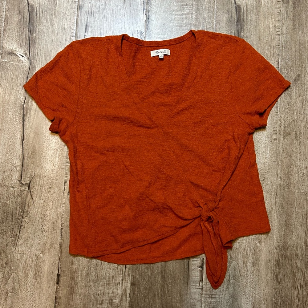 Madewell Short Sleeve Knot Blouse